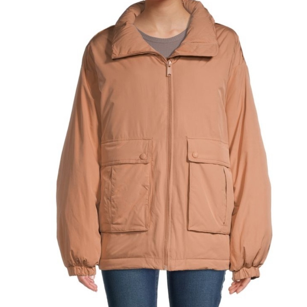 Free People We The Free Oversized Duvet Bomber Jacket Size XS Puffer Peach